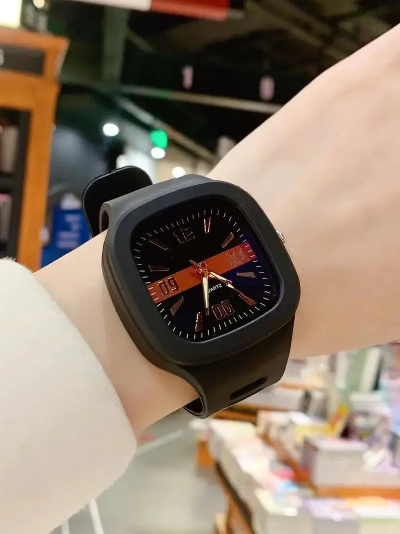 Fashion Women Watches Big Square Quartz Watch Women's Wristwatch Waterproof Silicone Strap Casual Ladies Watch Clock - Sun Studio