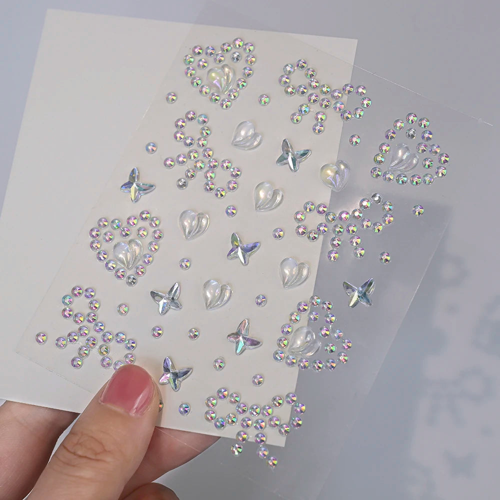 1 Stück Gesicht Diamant-Gem-Sticker, 5D, bunte Strass-Tattoo-Aufkleber, für Festival, Nagel, Körper-Make-up, Bling-Schmuck, DIY Gesichtssticker