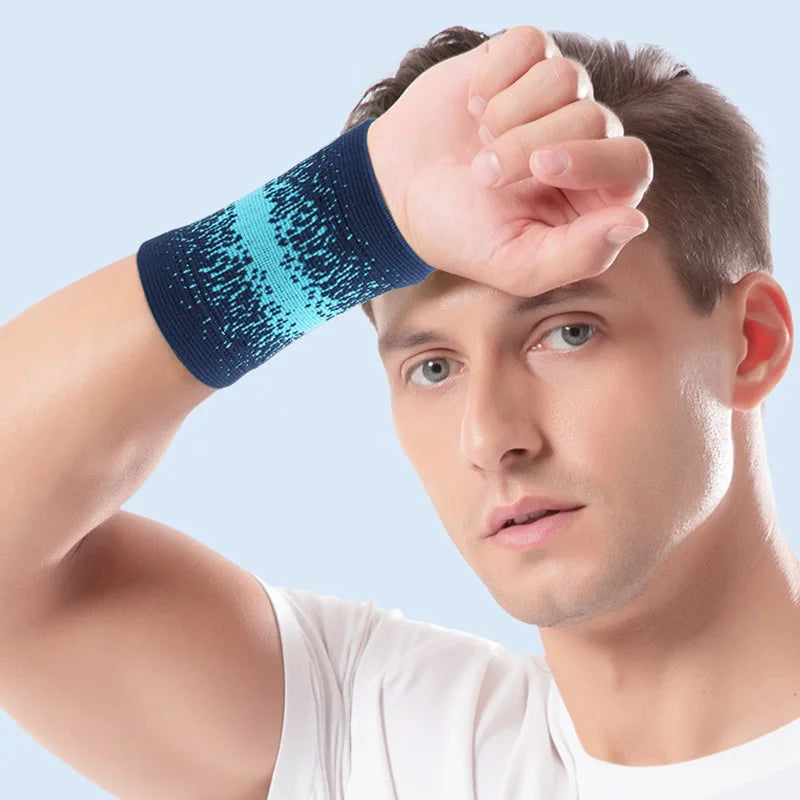 1Pc Sports Wristband Running Basketball Tennis Wrist Brace Gym Fitness Wrist Guards Breathable Sweat Absorbing Wrist Support - Sun Studio