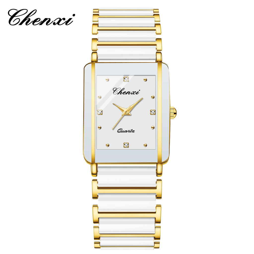 CHENXI 104A Top Brand Luxury Couple Watch Men's and Women's Imitation Ceramic Strap Exquisite Date Watches relojes para damas - Sun Studio