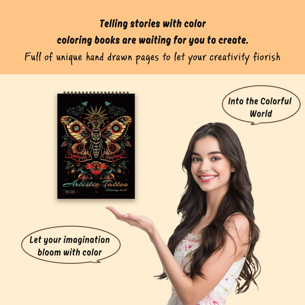 30 Sheets Stress Relief Coloring Book, 11.2x 8.3in,100gsm Thick Paper, Spiral Bound, Halloween Gift, Christmas Gift Option - Sun Studio