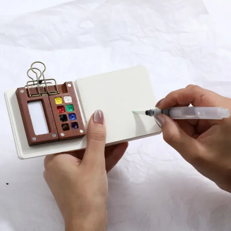 Creative Portable Watercolor Painting Paint Box, Travel Painting Palette with 15/8 Storage Compartments, Mini Art Supply Box - Sun Studio