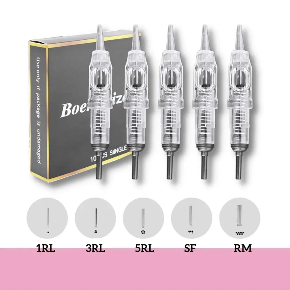 Tattoo Needles 1RL 100piece  Cartridge Needles  Disposable Sterilized Tattoo Permanent Makeup Needles Tips for Eyebrow lip 0.3mm - Sun Studio