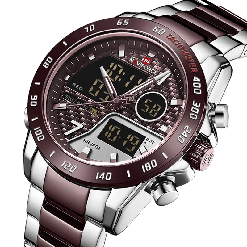NAVIFORCE Men Digital Watch LED Sport Military Mens Quartz Wristwatch Male Luminous Waterproof Clock Watches Relogio Masculino - Sun Studio