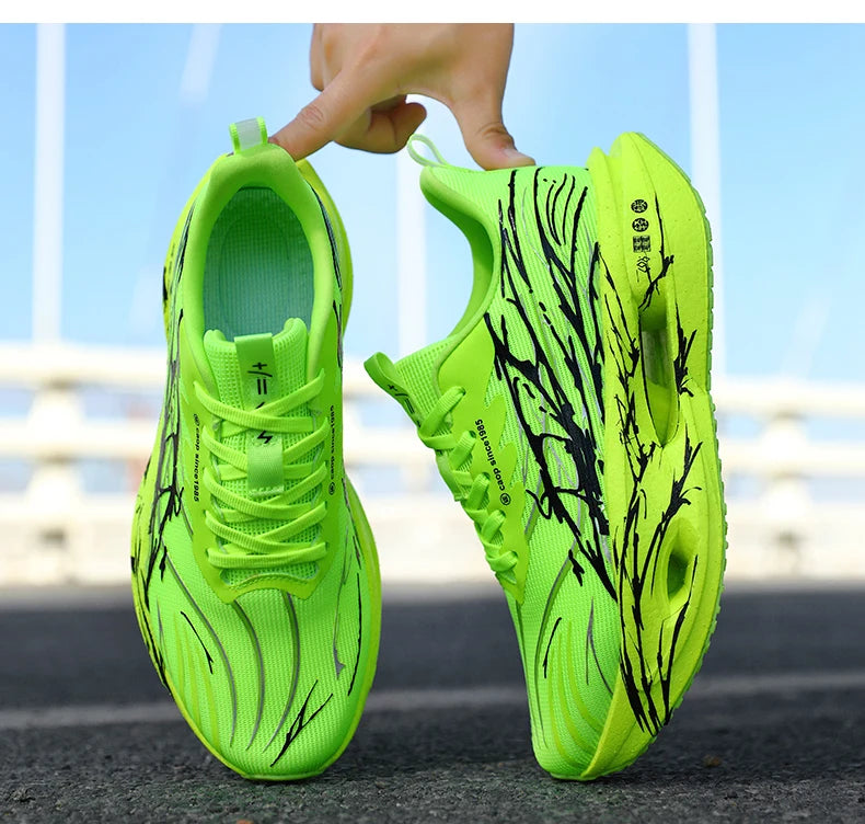 Men Sport Shoes Professional Cushioned Carbon Plate Running Shoes Breathable Couple Casual Sneakers Marathon Athletic Footwear