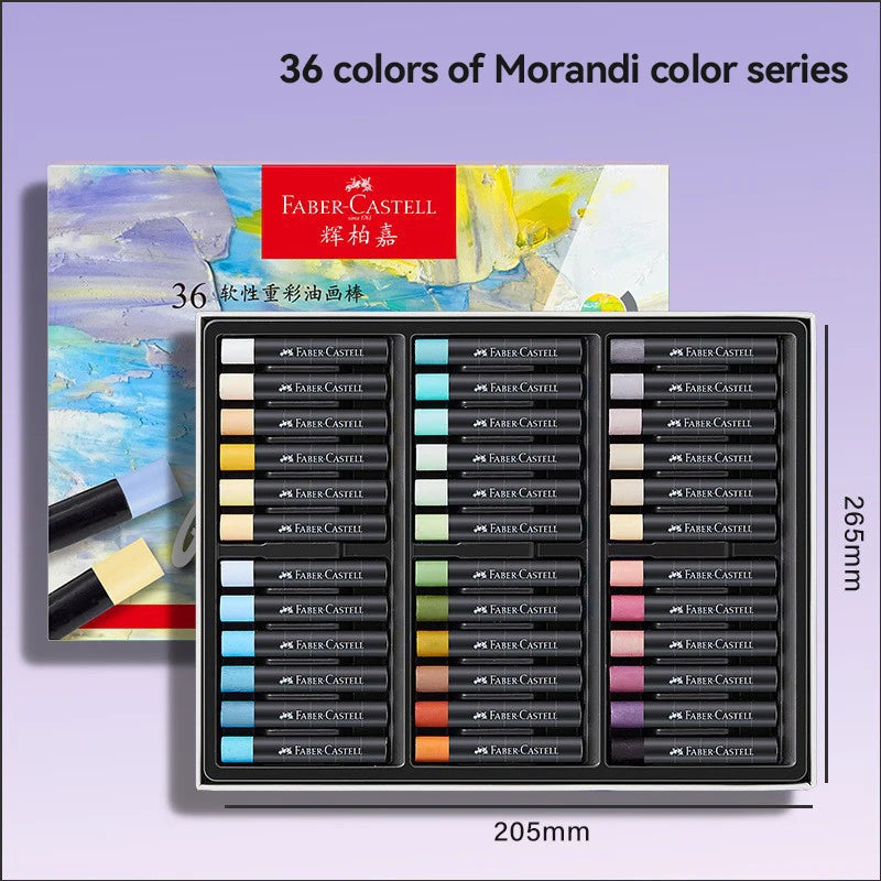Faber-Castell Soft Oil Pastel Set 24/36/48 Vibrant Colors Creamy Texture Bullet Head Chalk for Artist Painting Drawing Beginners