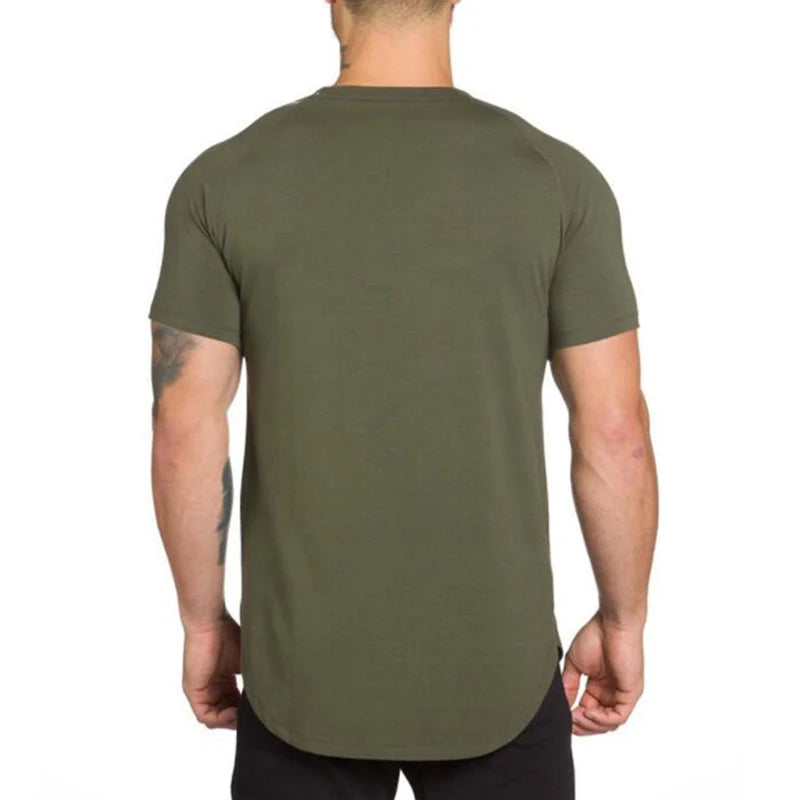 Gym Bodybuilding Workout Clothing Sportswear Mens Casual Short-sleeved Cotton Shirts Summer Fitness Breathable Slim Fit T-Shirts - Sun Studio