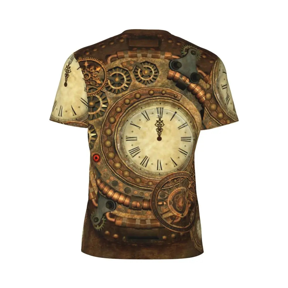 Gym T Shirt For Men Steampunk Design T-Shirts Fashion Wonderful Clockwork Vintage Summer Tees O Neck Streetwear Design Tops - Sun Studio