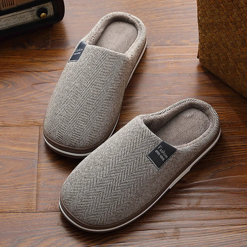 Big Size 48 49 Men Warm Home Slippers Winter Casual Shoes Women Soft Slides Couples Floor Slipper Indoor Bedroom Non Slip Flats - Sun Studio