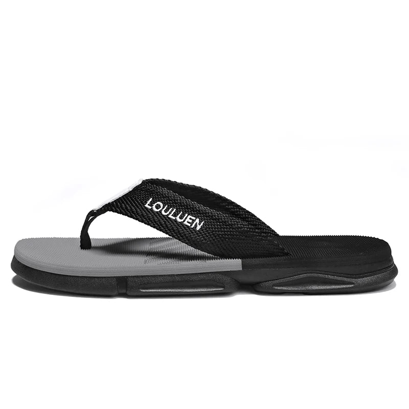 [Color blocked flip flops] Comfortable color blocked flip flops - Men's non slip casual rubber bottom EVA flip flops, suitable f - Sun Studio