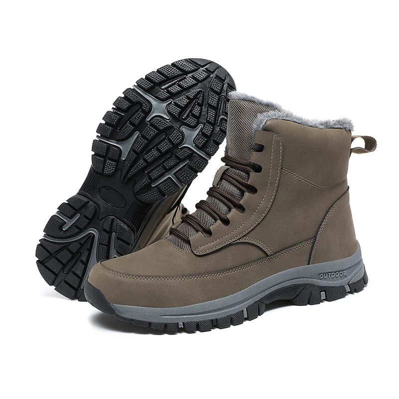 New Snow Boots Men Lace Up Mens Shoes Breathable Winter Boots For Men Casual Men Shoe Waterproof Ankle Boots Footwear Work Shoes