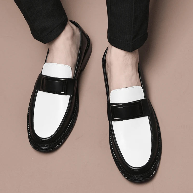 Men Genuine Leather Business Shoes Casual Flats Men Party Driving Loafers Shoes Breathable Moccasins Men's Casual High-end Shoes - Sun Studio