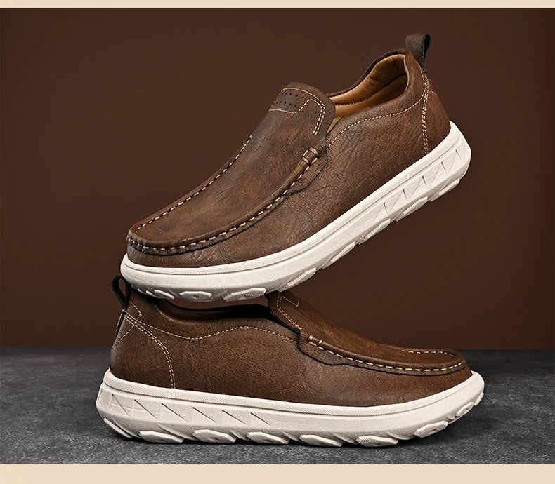 New Men's Casual Shoes Fashion Comfortable Men's Shoes High Quality Leather Men Driving Shoes Handmade Flat Shoes Men Sneakers - Sun Studio
