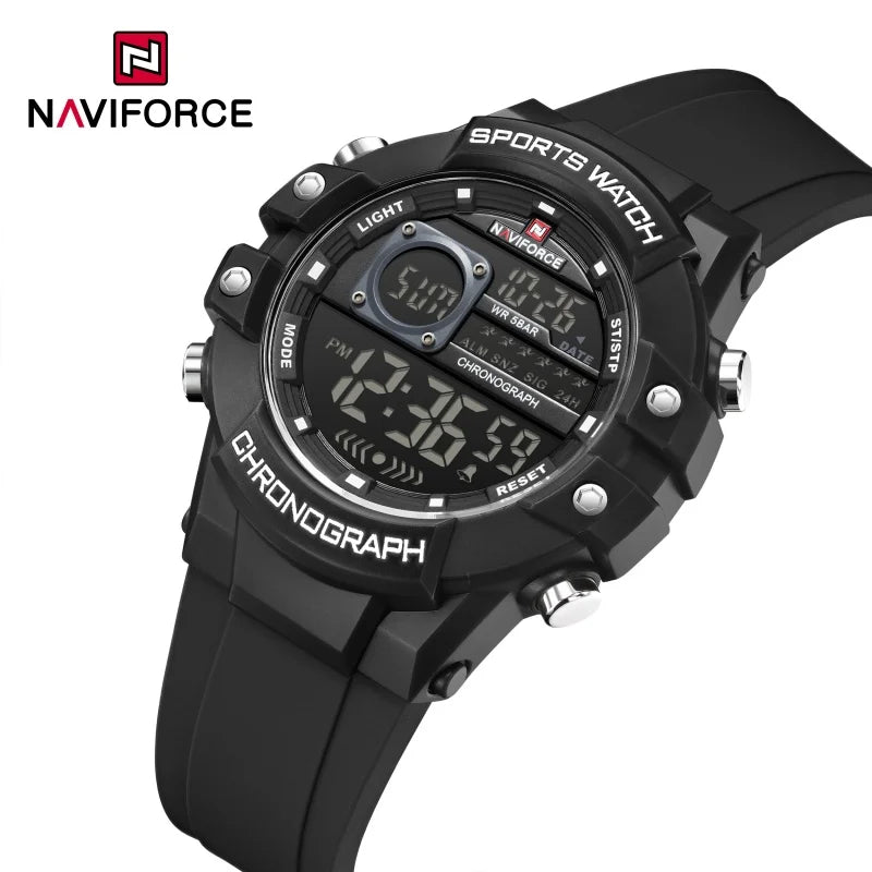 NAVIFORCE Men's Watches Multifunctional Gas phase Digital Display Silicone Strap Screen Boy's Electronic Sports Male Clock Gift - Sun Studio