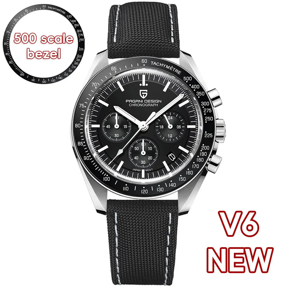 PAGANI DESIGN Moon Watches Men Quartz Watch For Men Auto Date Speed Sport Chronograph AR Sapphire Mirror Wrist watch 2025 New