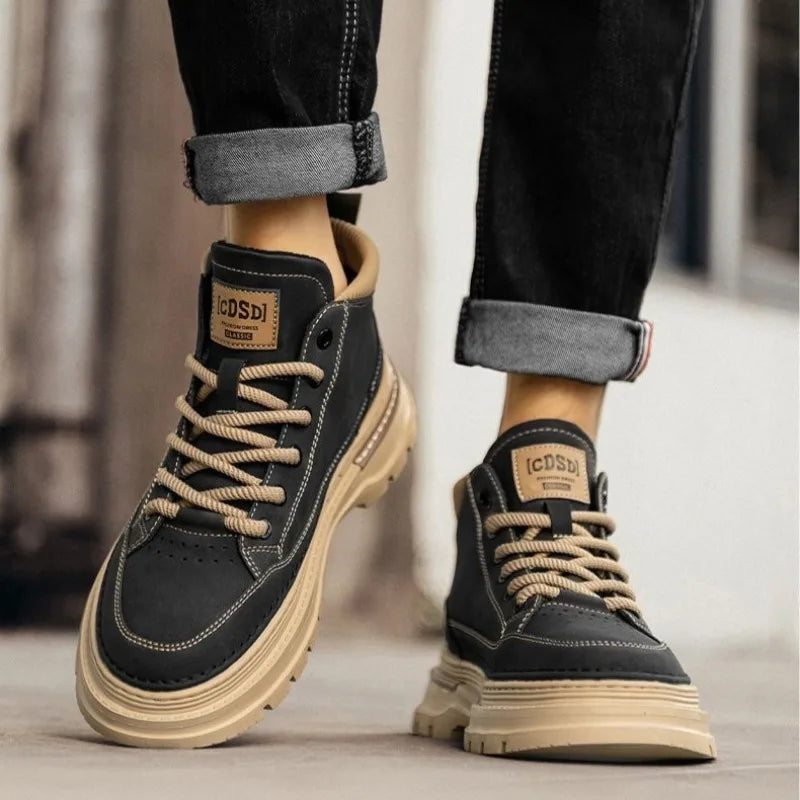 Winter New Man Shoes Classic Men Retro Ankle Boots Fashion Waterproof No-slip High-top Casual Shoe Work&Safty Boots Botas Hombre - Sun Studio
