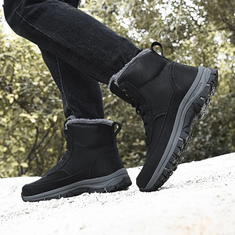 New Snow Boots Men Lace Up Mens Shoes Breathable Winter Boots For Men Casual Men Shoe Waterproof Ankle Boots Footwear Work Shoes - Sun Studio
