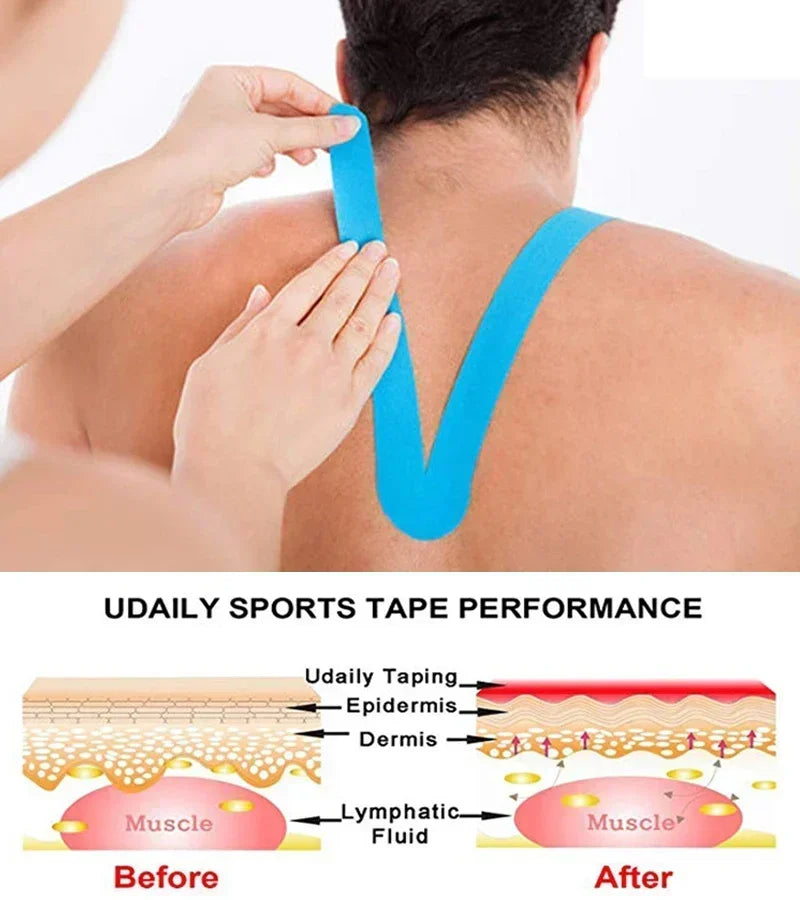 Tapes Kinesio Tape Self-Locking Bandage Types Self Adhesive Elastic Cross Ankle Self-Adhesive Sports Muscle Kinesiology Bandages - Sun Studio