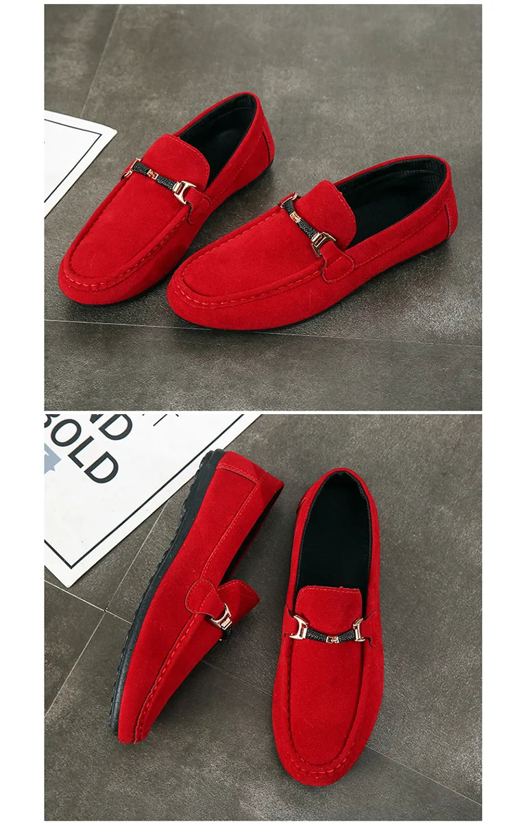 Summer New Trendy Men's Shoes High Quality Soft Loafers Moccasins  Suede Casual Flats Outdoor Light Walking Men's Shoe Zapatos - Sun Studio