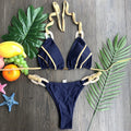 Weave triangle swimsuit lady biquinis Brazilian women bikini ring sexy bathing suit 2026 two pieces suits Halter micro swimwear - Sun Studio