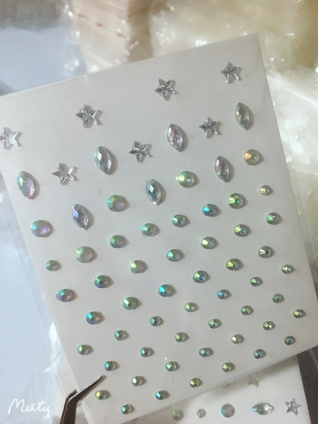 1 Pc Disposable Tattoo Stickers Face Jewelry Color Crystal Diamond DIY Eyes Face Body Waterproof Makeup Decorations Rhinestones