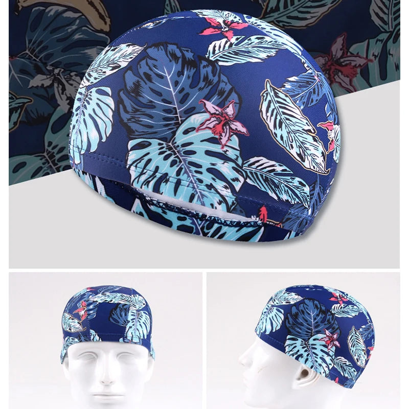 Swim Cap Men And Women Breathable High Elastic Cloth Swim Cap Color Comfortable No Cut Children's Swim Cap Universal - Sun Studio