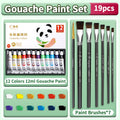Gouache Paint Set, 12/18/24 Colors, 7 Paint Brushes, Suitable for Back to School, Art Supplies for Adults, 5ml/0.17oz Tubes - Sun Studio