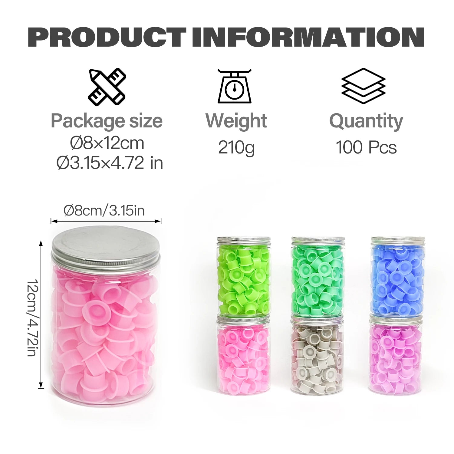 100pcs Tattoo Ink Cups Disposable Silicone tattoo ink container Canned round ink Caps Permanent Makeup Container Tattoo supplies - Sun Studio