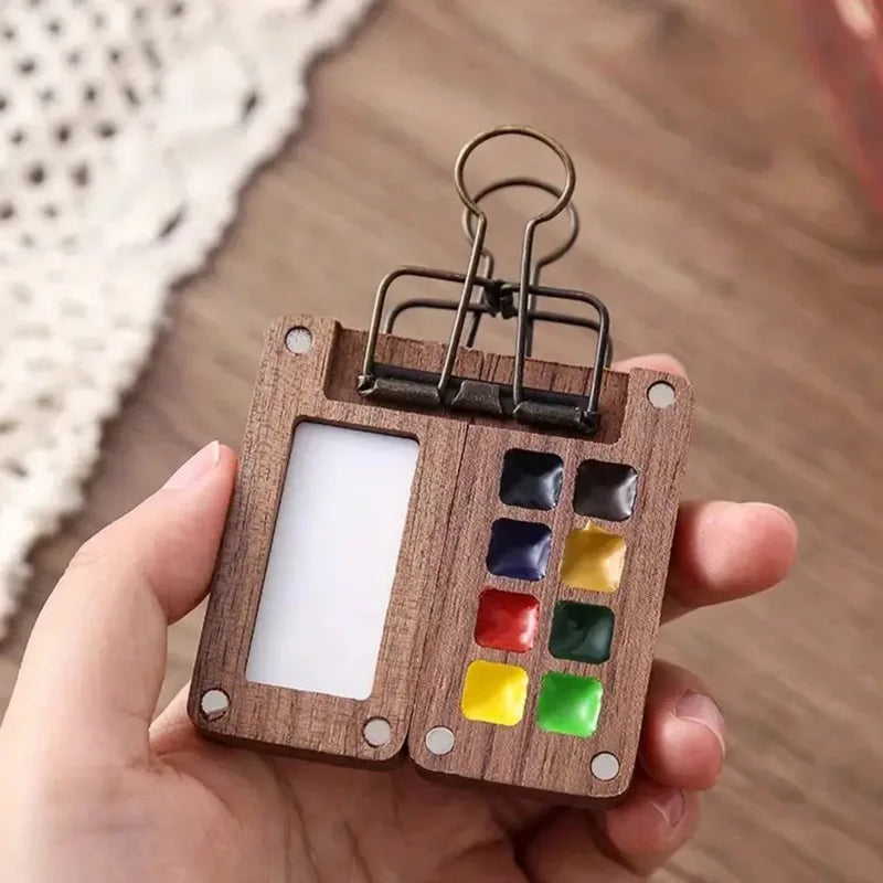 Creative Portable Watercolor Painting Paint Box, Travel Painting Palette with 15/8 Storage Compartments, Mini Art Supply Box - Sun Studio
