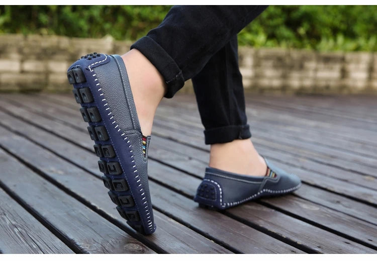 JINTOHO Big Size Men Genuine Leather Shoes Slip On Black Shoes Real Leather Loafers Mens Moccasins Shoes Italian Designer Shoes