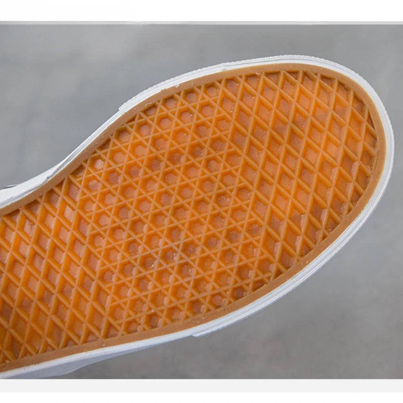 Men's Non-slip Skateboard Shoes Breathable Canvas Shoes Men's Casual Cloth Shoes Solid Color Flat Comfortable White Sneakers - Sun Studio
