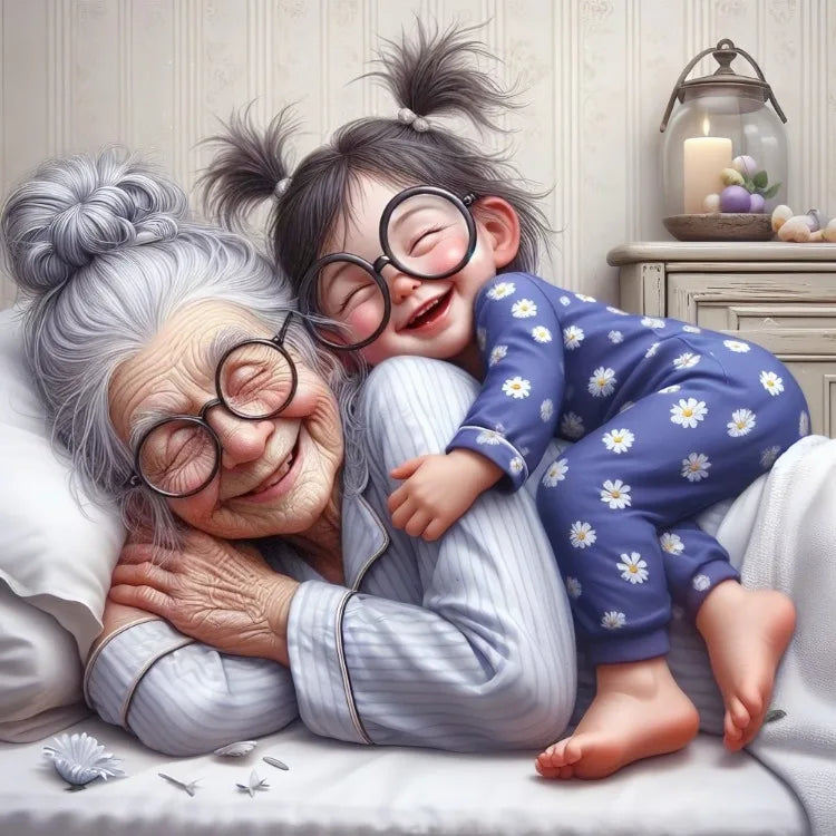 Fairy Dust AB Cartoon Grandpa and Grandma 5D DIY Diamond Painting Cross Stitch Art Mosaic Full Embroidery Home Decor Kids Gift