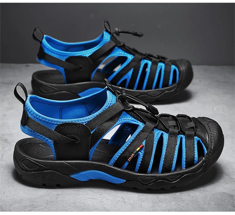 New Summer Genuine Leather Men Sandals Fashion Design Men's Casual Sneakers Comfortable Beach Men's Sandals Outdoor Wading Shoes