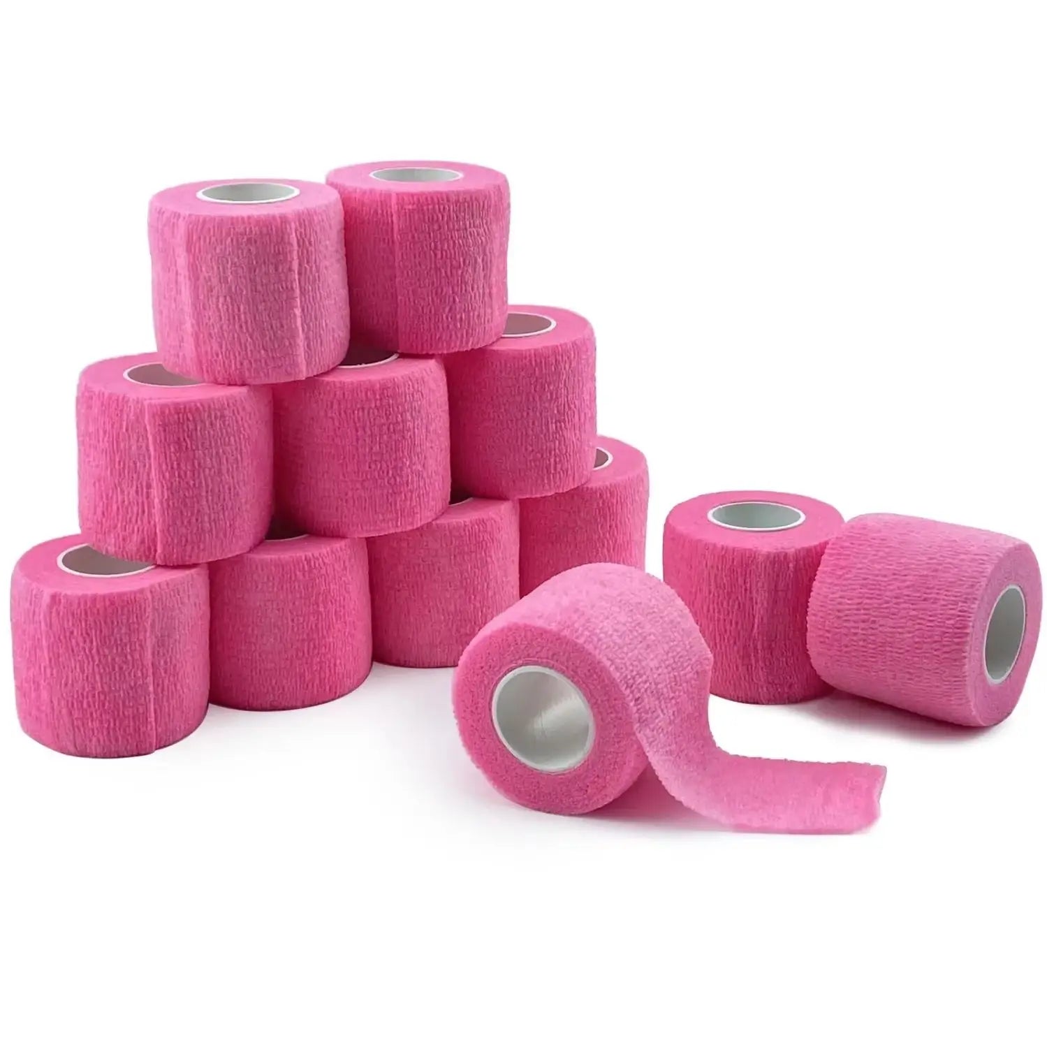 24/12/8/1pcs Bright Pink Tattoo Wrap Grip Cover, Tattoo Grip Bandage Wraps Tapes, Self Adhesive Bandage, Tattoo accessories - Sun Studio