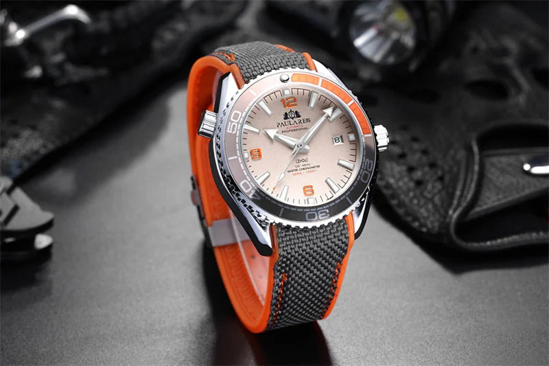 Luxury Automatic Mens Watch High Quality Mechanical Self Wind Movement Rubber Strap Waterproof Luminous Calendar Mens Watches - Sun Studio
