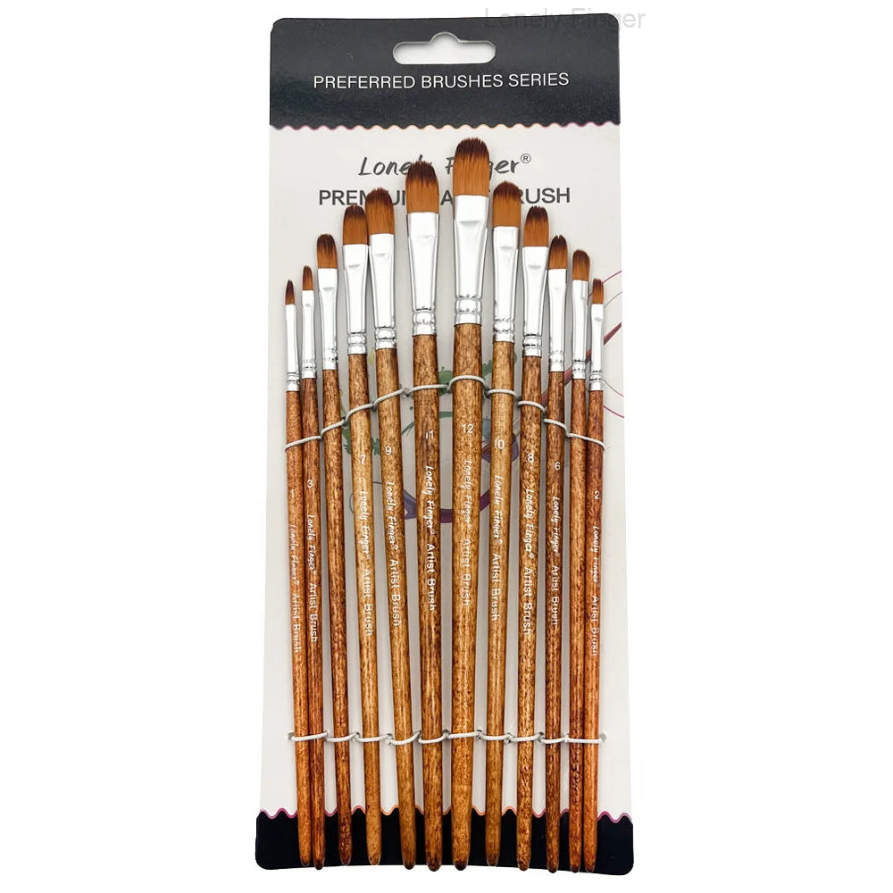 12/48 PCS Round Paint Artist Brushes Set for Acrylic Watercolor Oil Painting, Crafts, Canvas, Rock, Miniature Model Fine Detail - Sun Studio