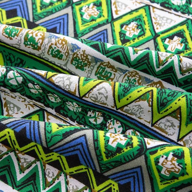 Bohemian Fabric Ethnic Vintage Retro Boho Printed Cotton Linen Home Decor Upholstery Textile