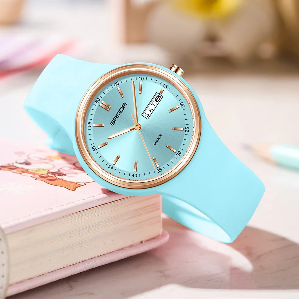 Fashion Calendar High Guality Women's Quartz Watch Silicone strap Ladies Watches Simple Elegant Watch For Woman Lady Wristwatch. - Sun Studio