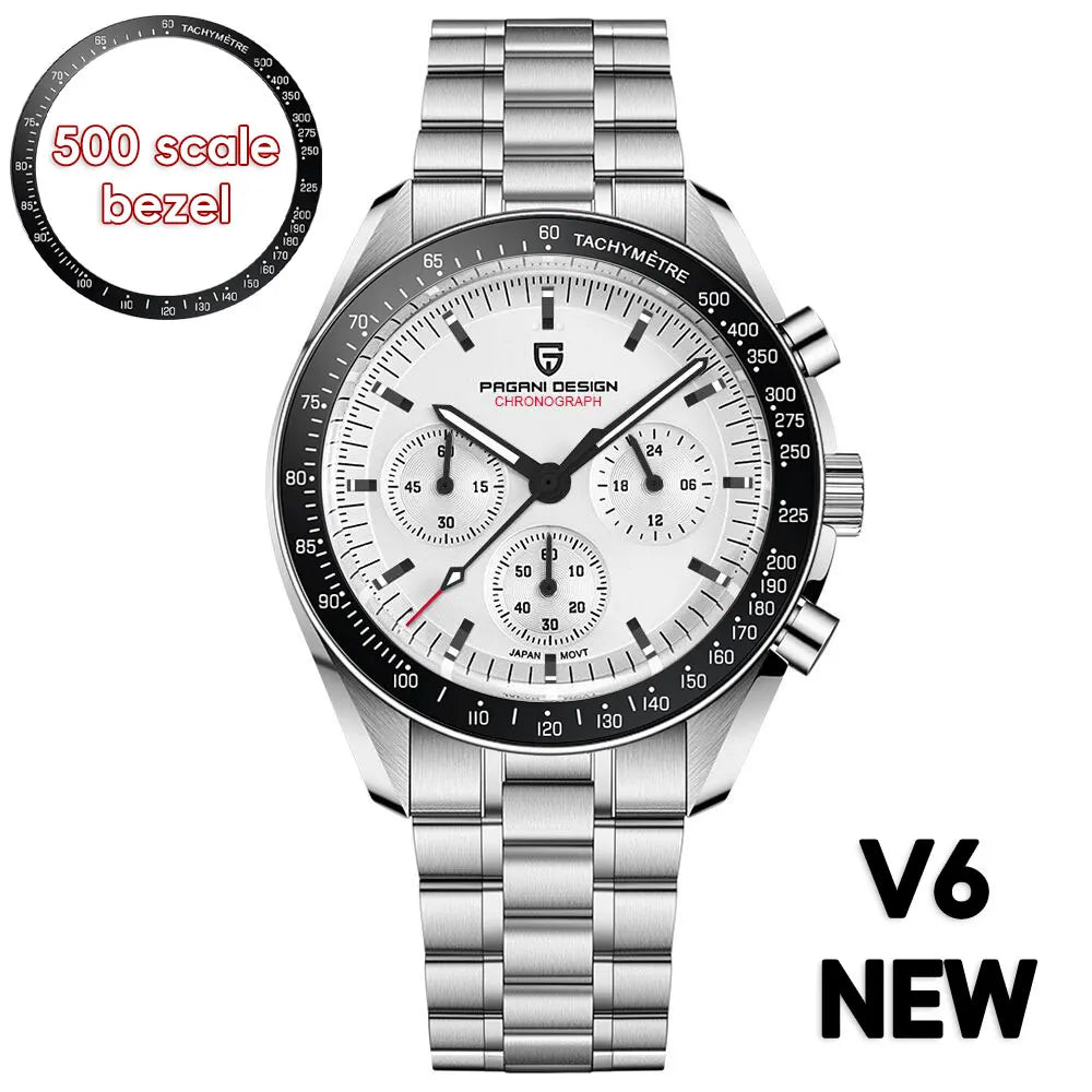 PAGANI DESIGN Moon Watches Men Quartz Watch For Men Auto Date Speed Sport Chronograph AR Sapphire Mirror Wrist watch 2025 New