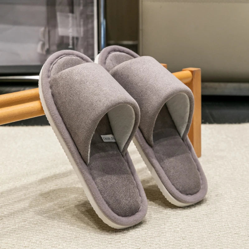 New Men'S Indoor Open Toe  Slippers high quality soft comfortable Home Shoes Indoor Anti-Skid Slippers bedroom No noise - Sun Studio