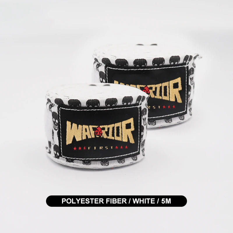 1 Pair Boxing Hand Wraps MMA Muay Thai Kick Boxing Handwraps For Training Bandages Sport Straps 3M/5M Length Skull Print - Sun Studio
