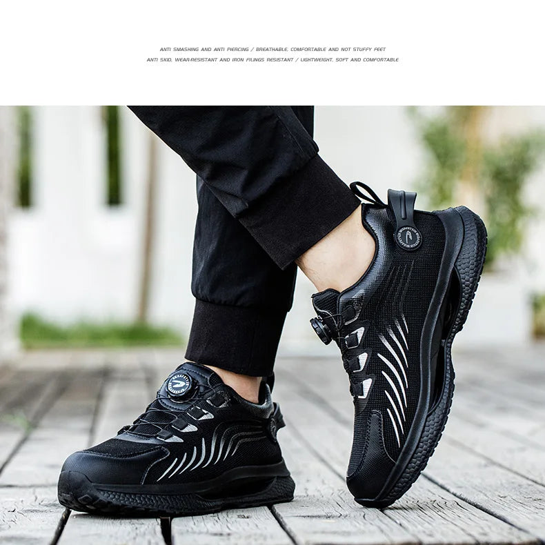 2026 Security Safety Shoes Men Rotating Button Work Sneakers Indestructible Shoes Puncture-Proof men Sport Shoes Steel Toe Boots