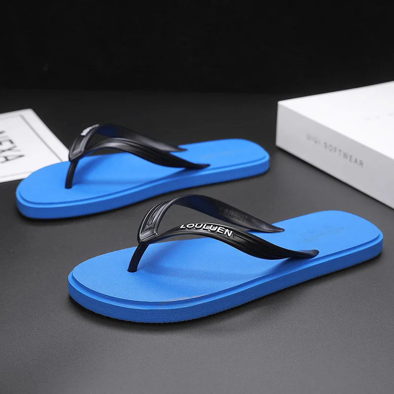 New men's flip flops with soft sole, comfortable, open toe flip flops for indoor and outdoor walks, summer beach flip flops for - Sun Studio
