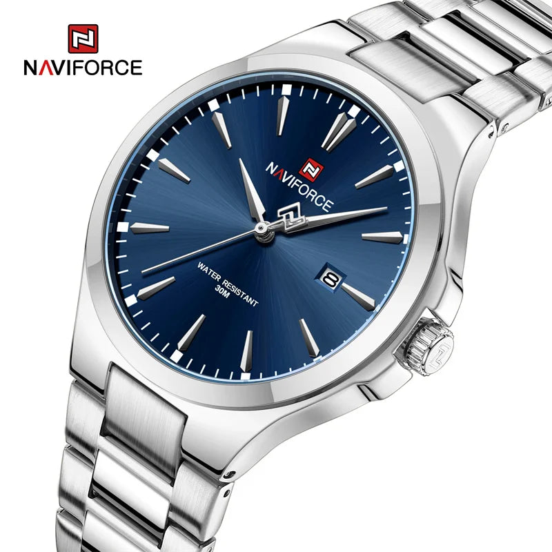 NAVIFORCE Original Fashion Watches for Men Stainless Steel Simple Elegant Clock Male Waterproof Wrist watch Relogio Masculino - Sun Studio
