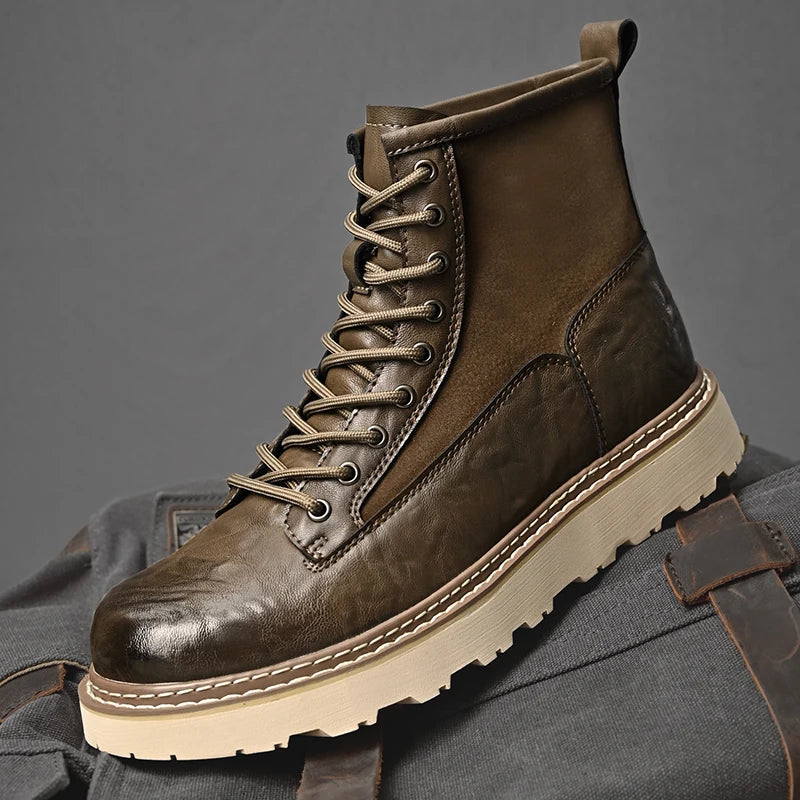British Style Men's Interview Formal Boots High-end Business Short Boots Men's Winter Ankle Boots Trend High Top Shoes - Sun Studio