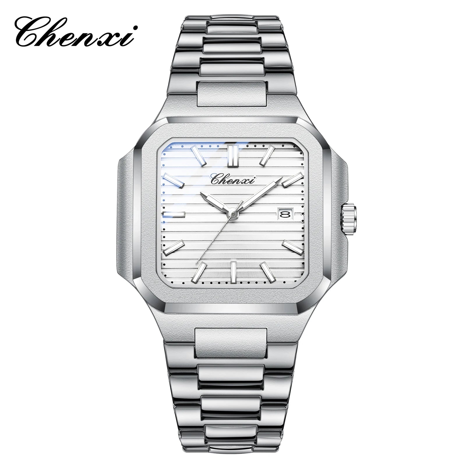 2025 New Man Watches Luxury Fashion Square Men's Quartz Watch Calendar Luminous Waterproof Stainless Steel High Quality Clock - Sun Studio