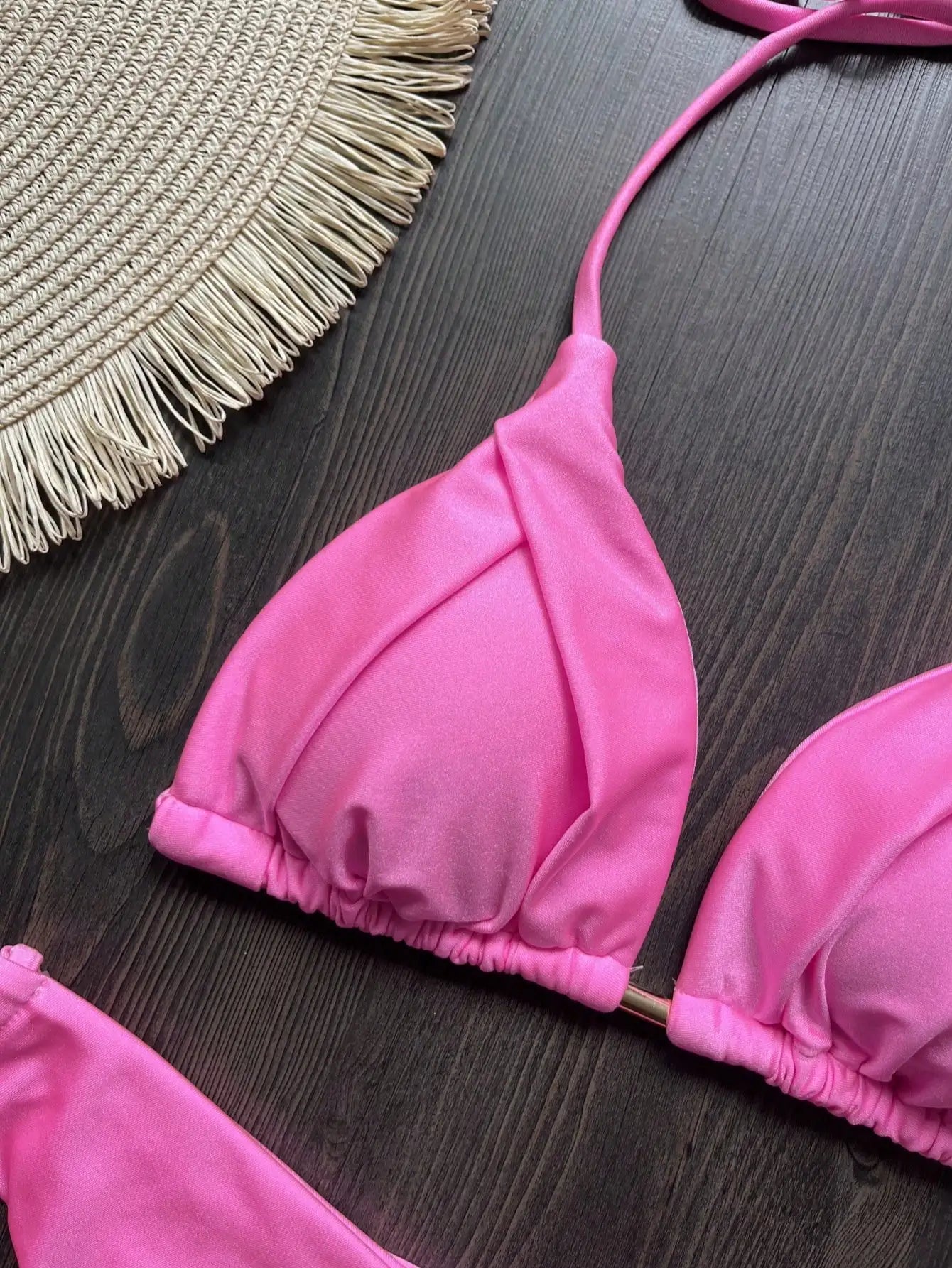 Sexy Bikini Set 2026 Women Pink Halter Push Up Bra Thong Swimsuit Beach Bathing Suit Vacation Swimwear - Sun Studio