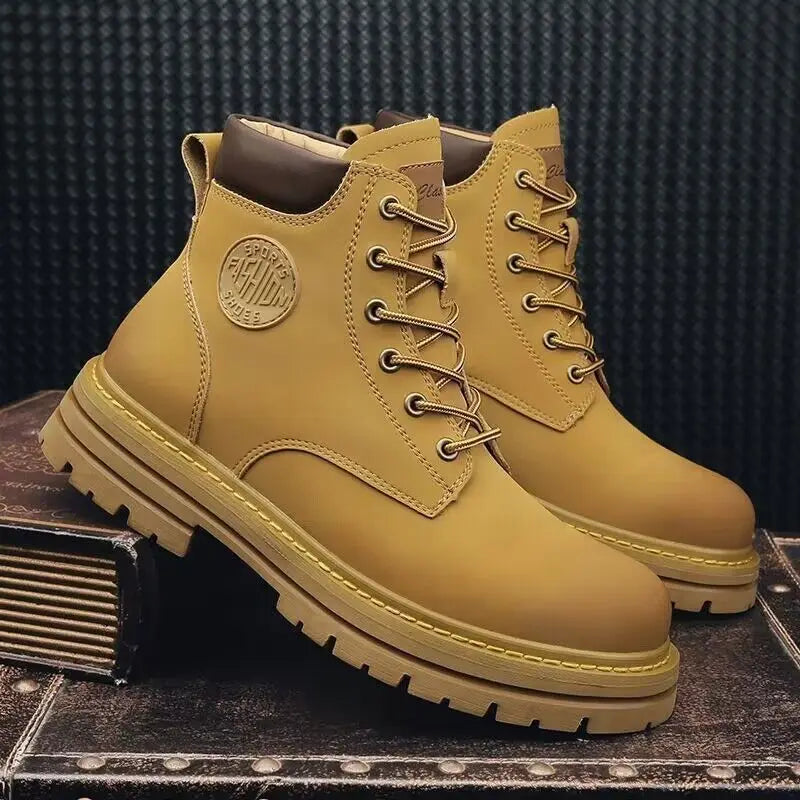 Men's Designer Motorcycle Boots Fashion Comfortable High Top Platform Work Boots Winter Hot Selling Mens Green Hiking Boots 2026 - Sun Studio