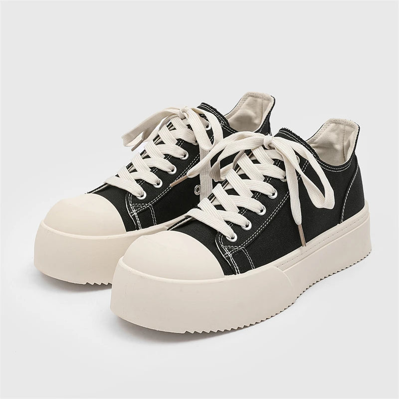 Canvas Platform Sports Shoes Fabric Outdoor Shoes for Men Skateboard Soft and Comfortable All-match Wear-resistant Non-Slip New - Sun Studio