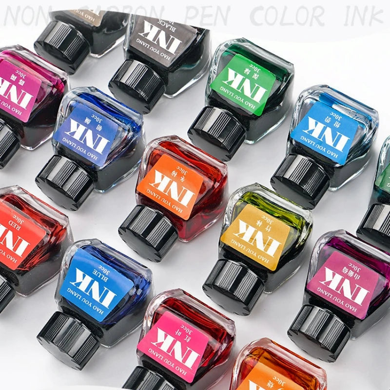 30cc Drawink Ink 16 colours Ink Dye Type Non-carbon non-clogging fountain pen ink Coloured ink Fountain pen light colour ink - Sun Studio
